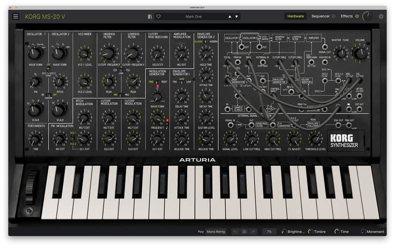Arturia Korg MS-20 V Analog Synthesizer Virtual Instrument Software image 1