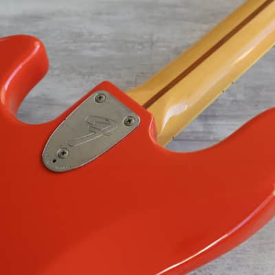 1999 Fender Japan JB75 '75 Reissue Jazz Bass (Fiesta Red) image 13