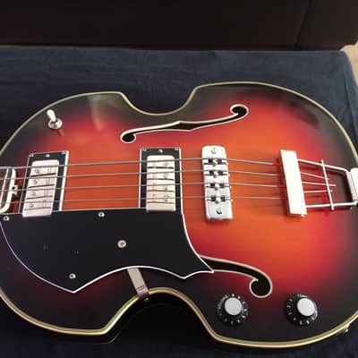 Left Handed Eko 1960s Violin Bass Guitar Sunburst Short Scale Very Rare Headstock! image 1