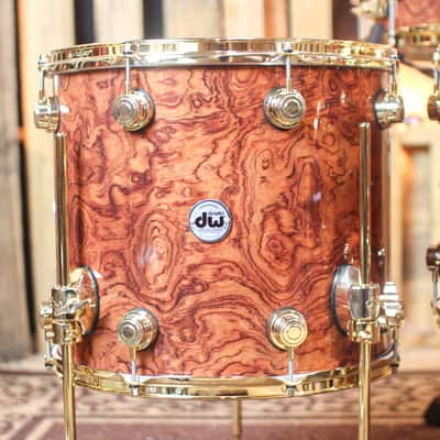 DW Collector's Waterfall Bubinga over Mahogany Spruce Drum Set - 22,10,12,14,16,14sn - SO#1255629 image 7