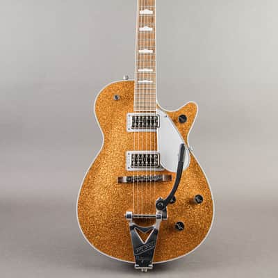 Gretsch G6129T-89 Vintage Select '89 Sparkle Jet with Bigsby 2021, Gold Sparkle image 5