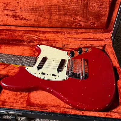 Fender 1966 Mustang Guitar with Rosewood Fretboard - Dakota Red image 14