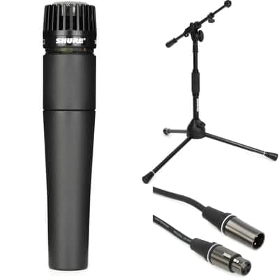 Shure SM57 Instrument Microphone Bundle with Short Stand and Cable image 1