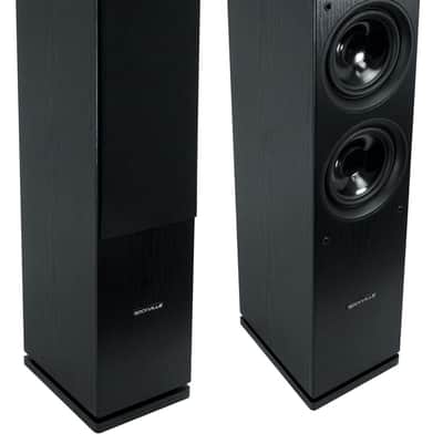 (2) Rockville RockTower 68B Black Home Audio Tower Speakers Passive 8 Ohm image 1