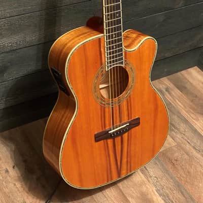 Samick OM-12CE Koa Greg Bennett Orchestra Acoustic Electric Guitar image 2