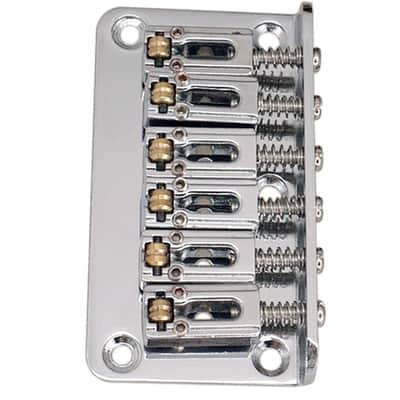 Hardtail Fixed Guitar Bridge | 6 String Roller Saddle Bridge for Electric Guitar Replacement with Wrench & Screws (78mm, Chrome) image 4