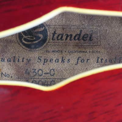 Ultra-Rare 1967 Standel 430-C Hollowbody – Sam Koontz / Harptone – Factory Gold Hardware (Serial 1004G) image 5