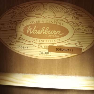 Washburn C5CE Acoustic Electric Classical Guitar - Electric Amber image 2