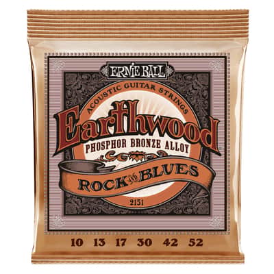 Ernie Ball #2151 Earthwood Phosphor Bronze Rock & Blues Strings, 10-52 w/plain G image 1