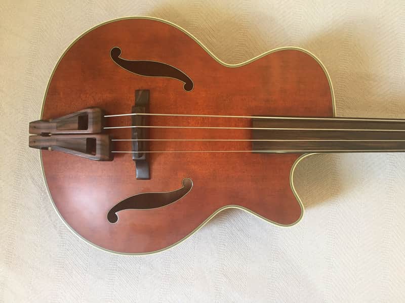 Takamine TB10 Pro Series Archtop Cutaway Acoustic/Electric Bass Red Stain image 2