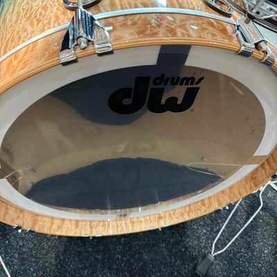 ~WOW!~ DW Collector's Series 333 Pure Maple 5-Piece 10/12/14/16/22 Drum Kit Set in Malibu Fade over Exotic Super Quilted Maple w/ Chrome Hardware image 21