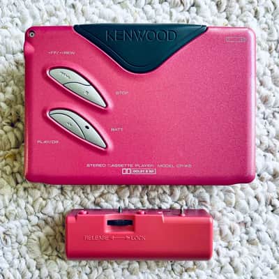 KENWOOD CP-K5 Walkman Cassette Player, Excellent Rare Pink Red ! For Display or Repair ! image 1