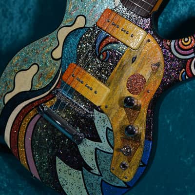 Super Wild Musicvox Spaceranger electric guitar 2002 Hand Painted image 4