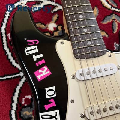 Squier Hello Kitty Mini Stratocaster Black Limited Model w/Original box image 3