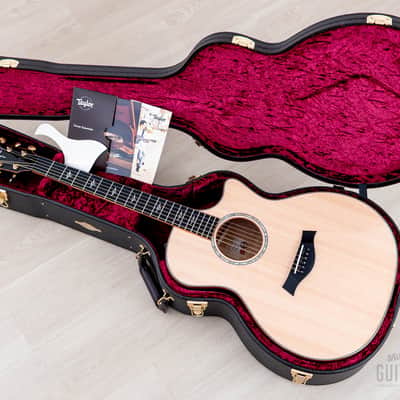 2023 Taylor Custom Grand Auditorium Acoustic Electric Guitar Trans Black w/ Lutz Spruce + Flame Maple image 19