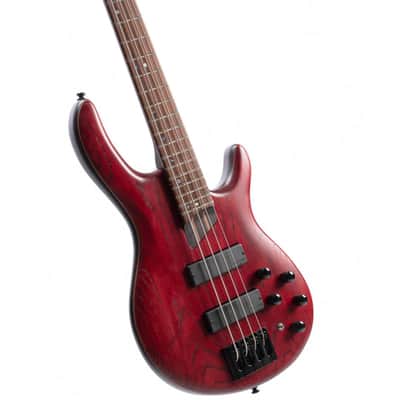 Cort B4ELEMENTOPBR Artisan Series B4 Element Bass Guitar. Open Pore  Burgandy Red image 11