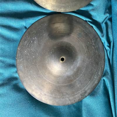 Unbranded 13.75” 13 3/4” Hi-hat cymbals pair - need a clean - sound good image 2