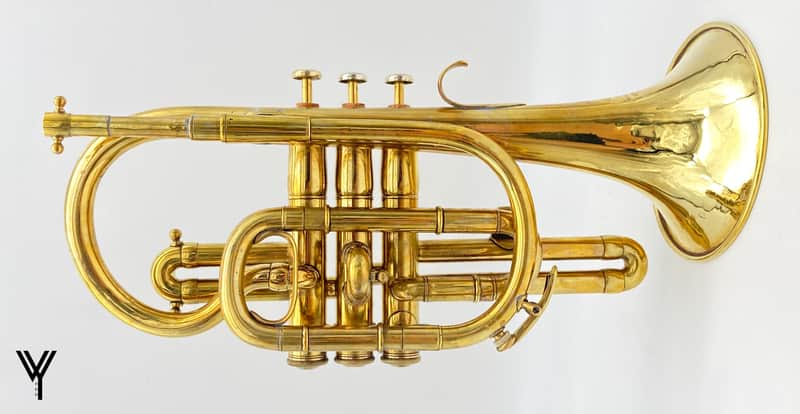 Jerome Thibouville Lamy French Wrap Cornet 1880s - Raw Brass image 1