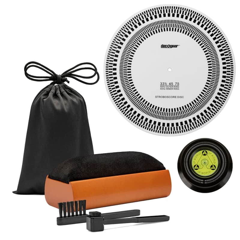 Deco Gear Vinyl Care Bundle: Cleaning Kit, Stroboscope, Record Stabilizer image 1