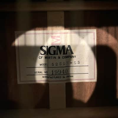 Made in Japan Sigma by CF Martin 52SDM-5S 70s dreadnought acoustic guitar Sunburst image 9
