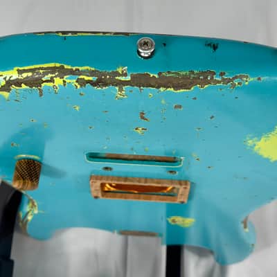 Warmoth Strat Style Electric Guitar Body - Custom Washed Blue image 17