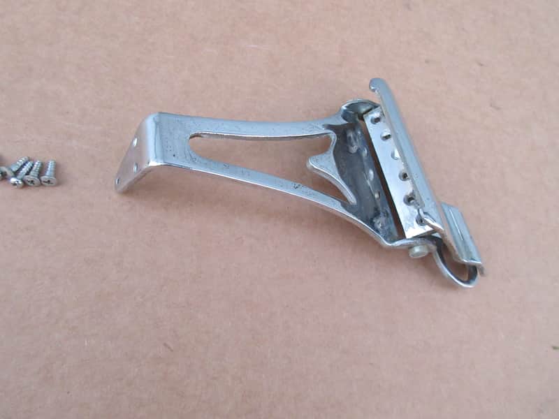 1960s Silvertone Hollow Guitar Tremolo Tailpiece Bridge Teisco Kingston Kay image 1
