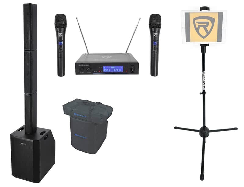 Rockville TITAN ARRAY V2 Karaoke Machine System+Subs+Wireless Mics+Tablet Stand image 1