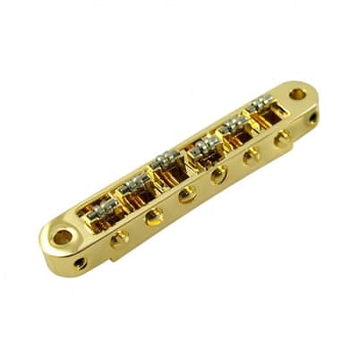TonePros TP6R-G Standard Tune-O-Matic Bridge With Small Posts & Roller Saddles - Gold image 2