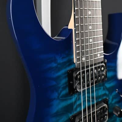 Ibanez GRG7221QA-TBB Transparent Blue Burst 7-String #162 image 7