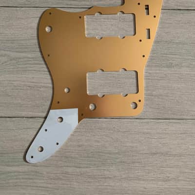 Custom made aluminum pickguard in anodized gold for Fender Jazzmaster image 2
