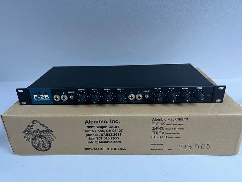Alembic F-2B Stereo Tube Preamp Rackmount F2B + Orig. Box 'Excellent" Black image 1