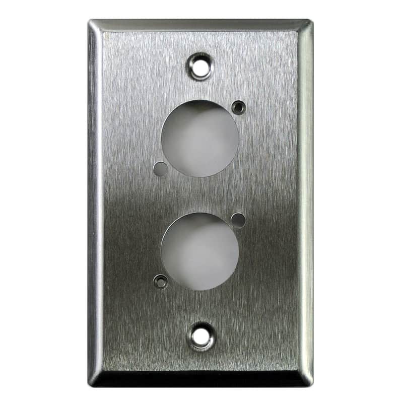 Whirlwind WP1/2NDH Single Gang Wall Plate with Dual D Series Punches (Stainless Steel) image 1