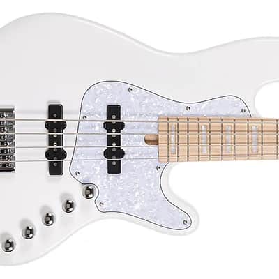 Cort Elrick NJS 4-String Electric Bass, White image 3