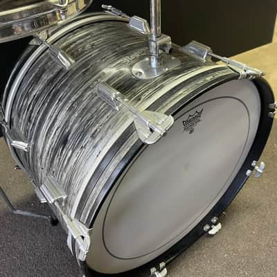 Vintage 1968 Rogers Londoner 4 Piece Drum Shell Pack - 12/13/16/20 - Black Strata Pearl image 2