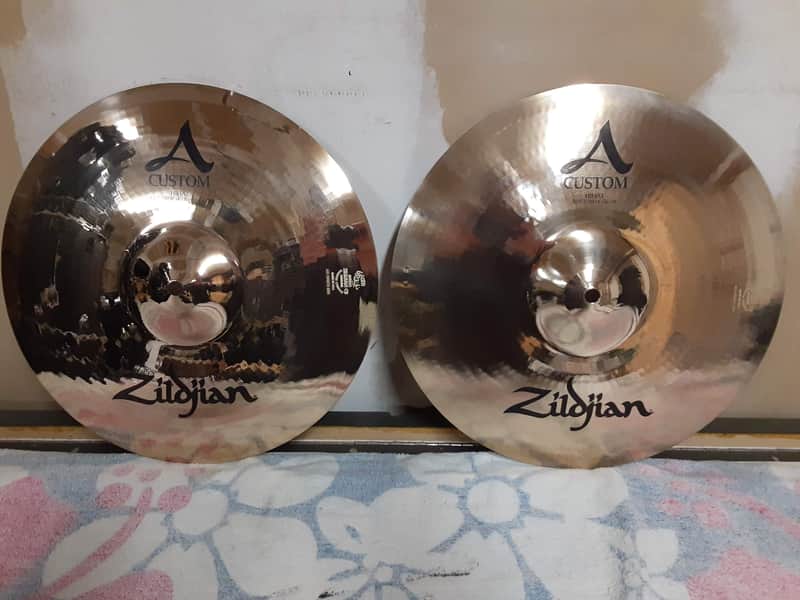 Zildjian 14" A Custom Hi-Hat Cymbals (Pair) 1991 - Present - Brilliant image 1