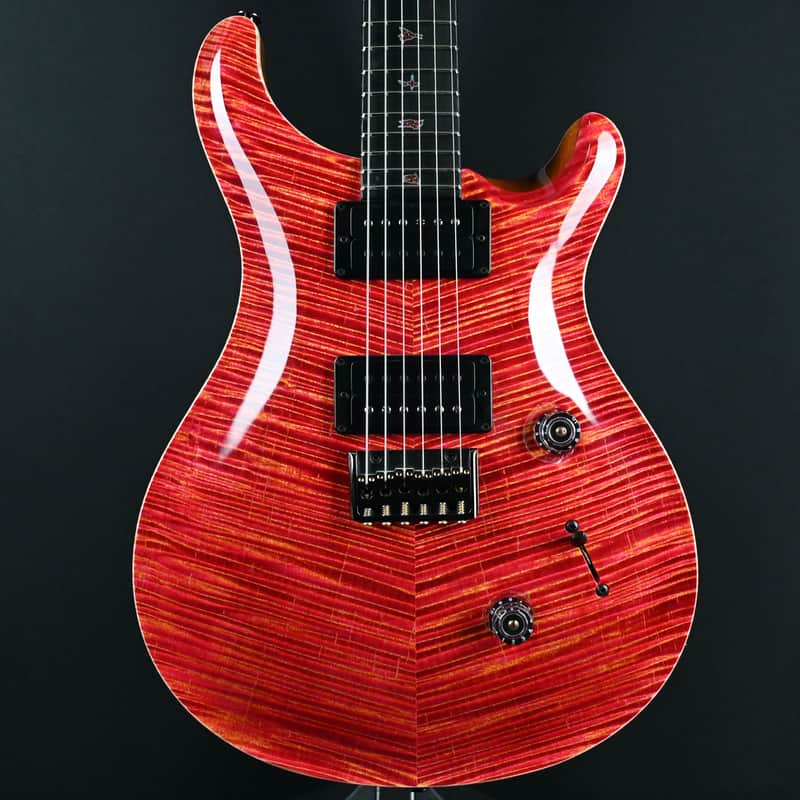 PRS Private Stock #12058 Custom 24 Raspberry Lemon Stripe w/ Reverse Chevron Flame Maple Top image 1