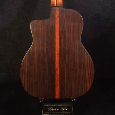 Handmade Gypsy Baritone Ukulele, Solid Spruce & Indian Rosewood, Slotted Head, Soft-bag, Bruce Wei GY19-002 image 5