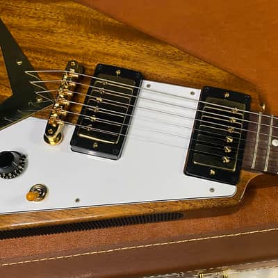 NEW! Gibson Custom 1958 Mahogany Flying V Reissue Electric Guitar - Antique Natural, VOS - WOW - Authorized Dealer - 7.75lbs! - G07550 image 3