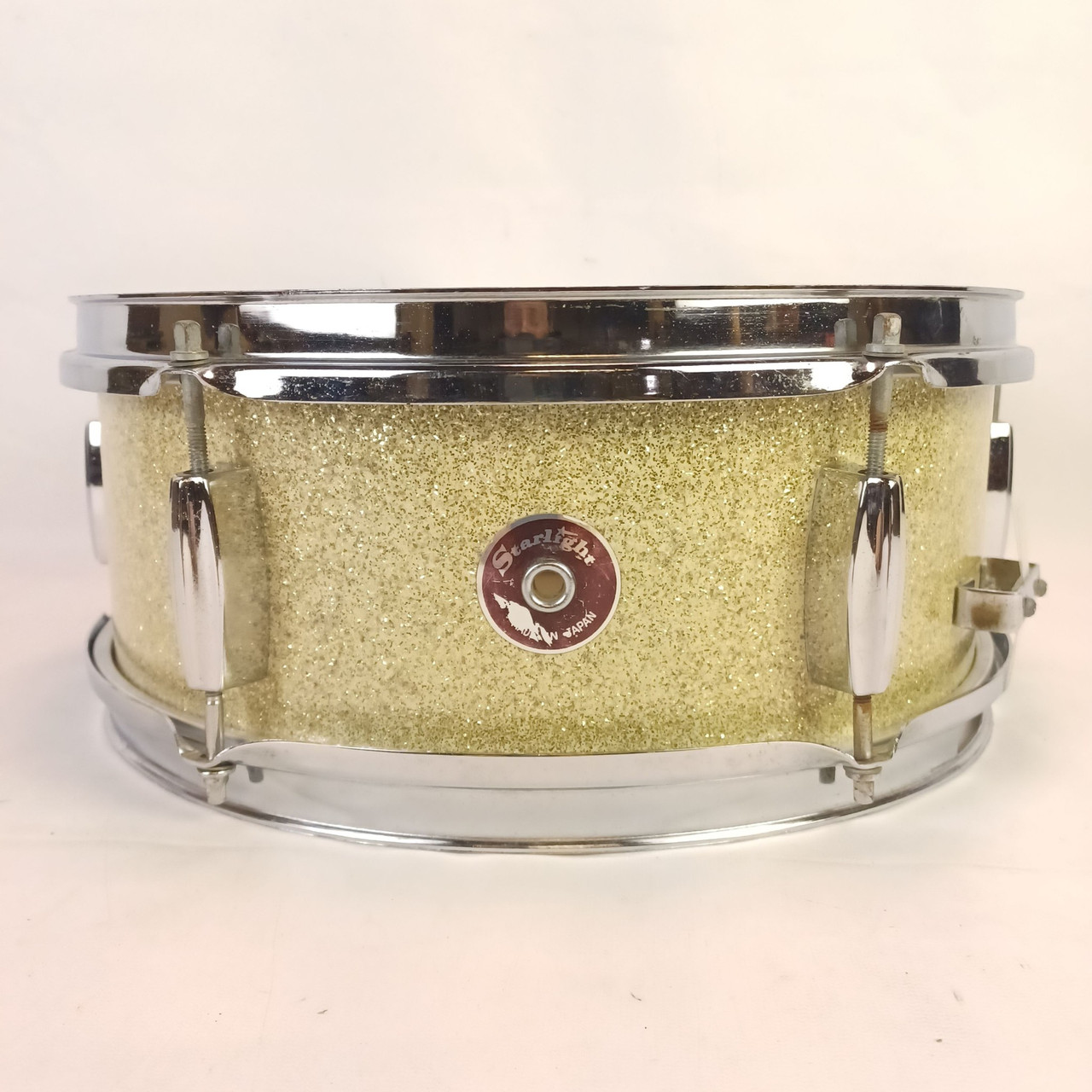 Starlight 5.5x14" Snare Drum Silver Sparkle MIJ Japan Vintage 60s 3Ply Lauan* — main photograph