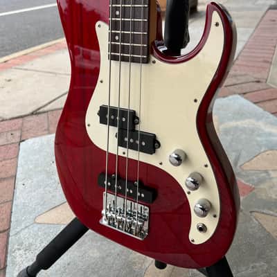 Samick Greg Bennet Corsair Mini Electric Bass Guitar | 4-String | Maroon Red Gloss image 1