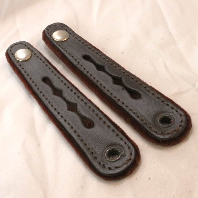 NEW Sepia Fuselli Leather Bellows Clasp - Pair of 2 Pieces image 1