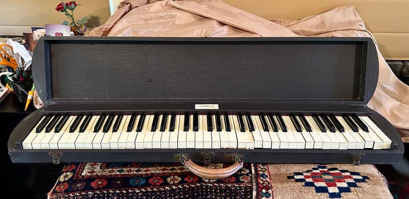 A. M. Virgil Rare 6 Octave Suitcase Practice Piano Keyboard circa 1910 - 1920 - Covered Wooden Case image 1