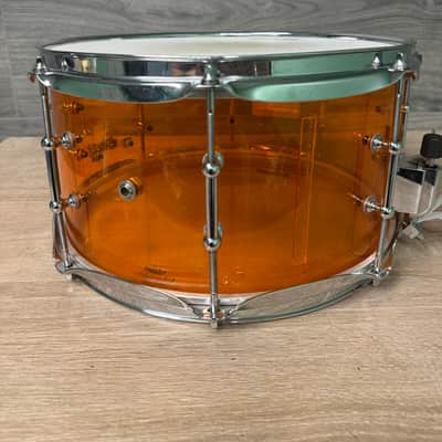 Pork Pie Pig Lite Acrylic Snare Drum Amber Orange 13 x 7 in #3183 image 6