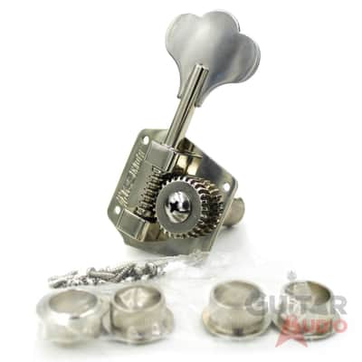 Hipshot 4-In-line HB3 Clover Key Bass Tuners, Nickel, Set of 4 (20310N) image 2