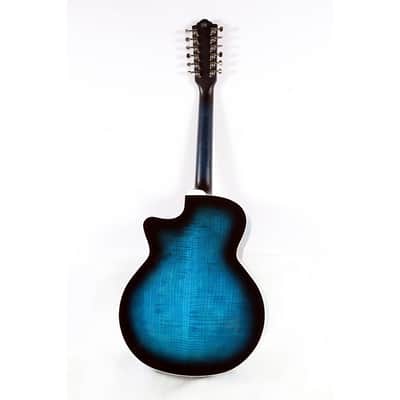 Guild F-2512CE Deluxe 12-String Cutaway Jumbo Acoustic-Electric Guitar Regular Dark Blue Burst image 2