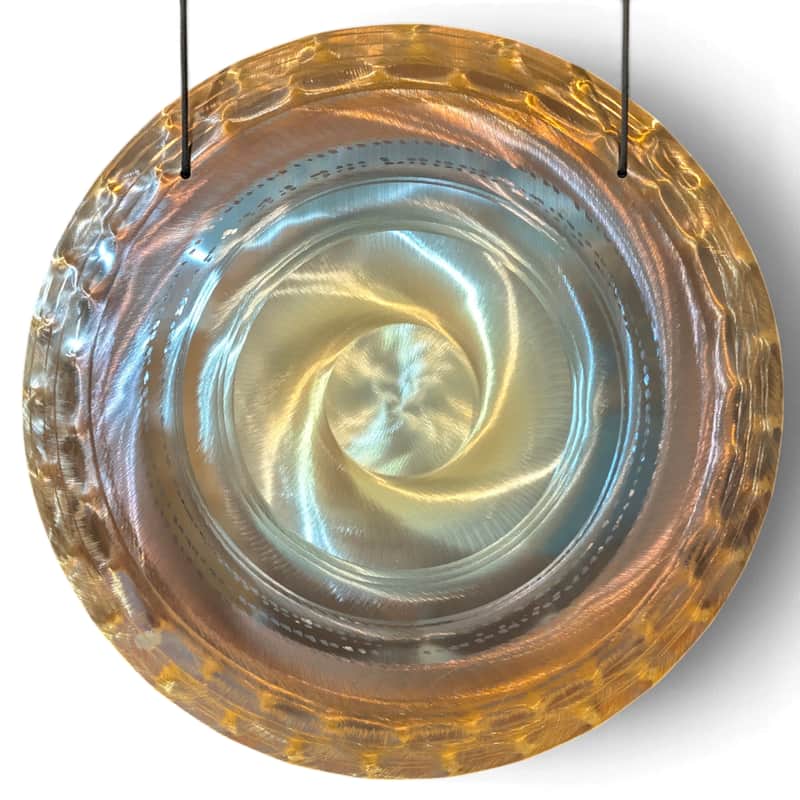 F#2-10 Grotta Sonora 15" Nickel Silver Handheld Gong image 1