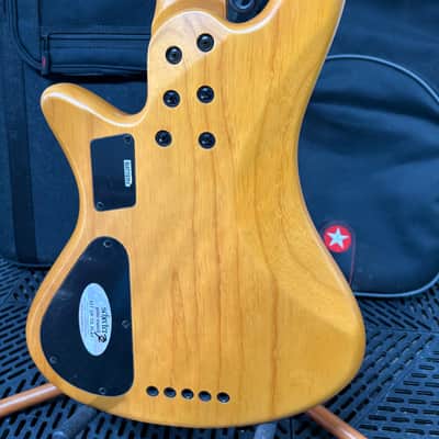 Light Weight Schecter Stiletto Session-5 FL Active Fretless 5-String Bass 2010s - Natural Satin image 4