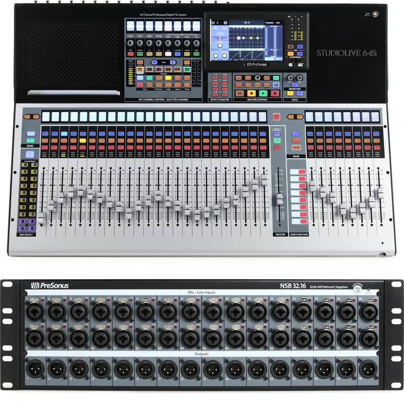 PreSonus StudioLive 64S 64-channel Digital Mixer and NSB32.16 AVB Networked Stage Box Bundle image 1