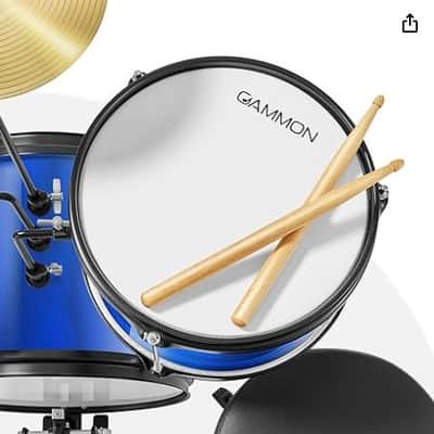 🎸3 Piece Junior Size Acoustic Drum Kit with Snare, Cymbal, and Throne🎸 image 3
