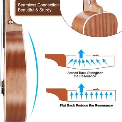 Tenor Ukulele 26 inch Wooden Professional ukelele Instrument Kit with 12 Online Lessons Small Hawaiian Guitar ukalalee Starter Pack Bundle Ukele Gig bag, Tuner, Strap, Aquila Strings Set image 3